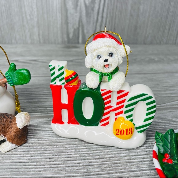 Danbury mint Maltese / shih tzu dog Christmas figurine / ornaments collectible - Picture 7 of 14